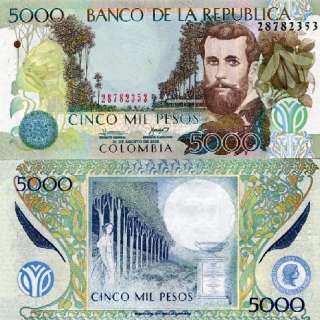 colombia 5000 pesos banco de la republica 21 8 2009 pick new grade unc 