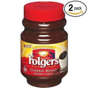 Folgers Classic Roast Coffee Instant, 12 Ounce (Pack of 2)  