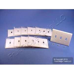  10 Cooper Mid Size Light Almond 3 Gang Switch Plate Cover 