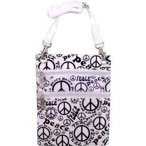  with Black Peace Signs Petite Hipster Cross Body Crossbody Bag Purse