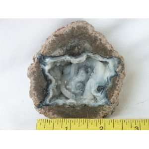    Agate Rimmed Hollow Geode with Crystals, 8.47.9: Everything Else