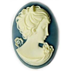    40x30mm Oval Fashion Cameo Danielle Blue Arts, Crafts & Sewing