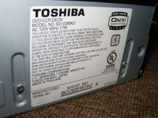 TOSHIBA DVD Player VCR Combo Recorder SD V295 AS IS  