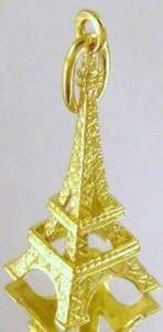 14k Solid Yellow Gold Eiffel Tower Necklace  