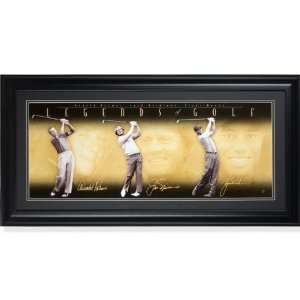 Arnold Palmer, Jack Nicklaus and Tiger Woods Framed Legends of Golf 