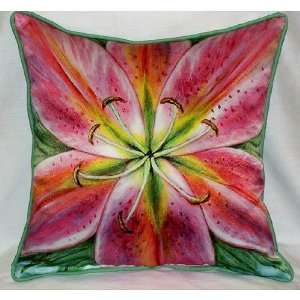  Betsy Drake HJ701 Pink Lily Art Only Pillow 18x18