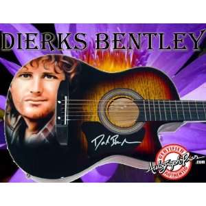 Dierks Bentley Autographed Signed Airbrush ac/el Guitar PSA/DNA