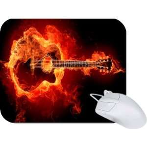  Rikki Knight Flaming Guitar Mouse Pad Mousepad   Ideal 