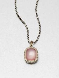 David Yurman   Diamond Accented Pink Mother Of Pearl Pendant Necklace