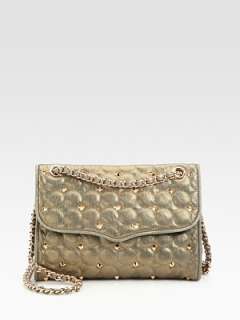 Rebecca Minkoff   Affair Circle Quilted Metallic Leather Shoulder Bag 