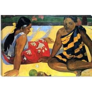 Two Women Sitting by Paul Gauguin Canvas Painting Reproduction Art 