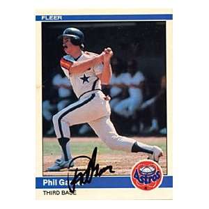 Phil Garner Autographed / Signed 1984 Fleer No.226 Houston Astros 