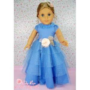  ** RUBY ROSE ** Fancy Blue Lace Party Dress & Satin Rose 