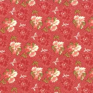 Moda Fig Tree Butterscotch & Roses Quilt Fabric Med Flowers Ruby Red 