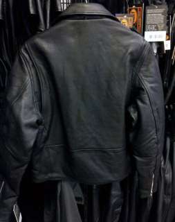 Womens Black Leather Motorcycle Jacket Half Belt New  