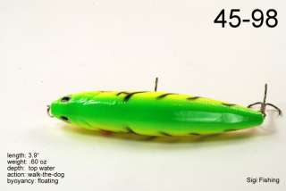 New Firetiger Bass Pike Topwater Fishing Lure Tackle  