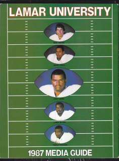 1987 Lamar University Football Media Guide Texas FB  