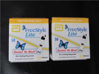 BRAND NEW AND SEALED 100 FREESTYLE LITE GLUCOSE TEST STRIPS  