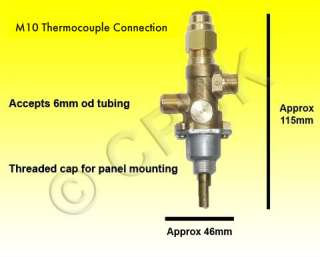 6mm   1/4 GAS CONTROL TAP/VALVE LPG PROPANE EQUIPMENT  