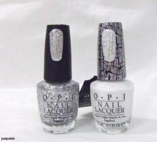 Opi Nail Polish White Shatter + Crown Me Already Silver Glitter E54 