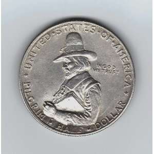  Pilgrim Tercentenary Commemorative Silver Half Dollar 