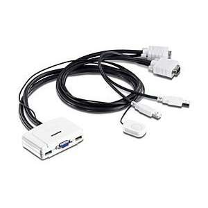  TRENDnet 2 Port USB KVM Switch TK 217i (White 