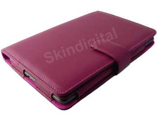 For Nook Tablet / Nook Color Hot Pink Leather Case Cover Jacket  