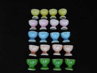 Colorful Ceramic Ice Cream Cups or Egg Cups Dollhouse Miniatures