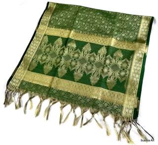 Indian Art Silk Zari Brocade AO Weaved Stole Scarf Shawl Wrap Dupatta 