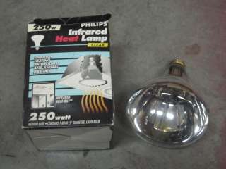   FOR ONE PHILIPS 250BR40 250 WATT CLEAR INFRARED HEAT LAMP NIB