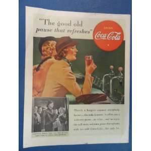   Orinigal 1938 Vintage Magazine Art. 2 woman soda fountain/coke in hand