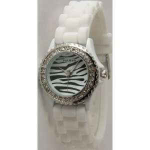  Geneva Silicone Jelly Watch Zebra Pattern with Small Face 
