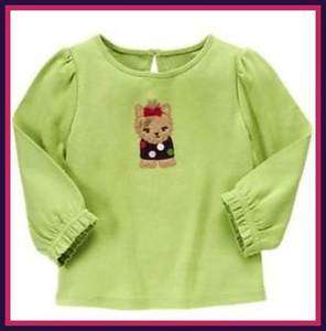 Gymboree Pups and Kisses Apple Green Yorkie Tee 3T  