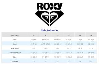 Top of Page Roxy Girls Swimwear Size Chart