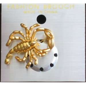  Fashion Brooch Scorpion Pin (Gold Tone) 