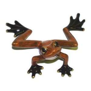 Orange/Red Frog Stretching ~ 5.25 Inch 