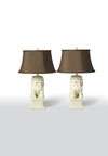 Barbara Cosgrove Pair of Foo Dogs Table Lamps Accent  