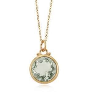  Gypsy Girl Green Amethyst Round Faceted Necklace in 24 