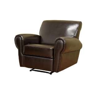  Taddeo Dark Brown Leather Club Chair: Home & Kitchen
