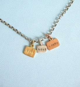 GK Designs Live Laugh Love ID Tags Charm Necklace #2557  