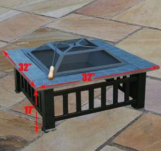   Firepit Outdoor Patio Garden Square Stove Fire pit With Cover  