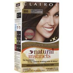 Clairol Natural Instincts, 028G Golden Cappuccino, Dark Golden Brown 