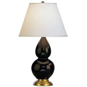 Robert Abbey 22 3/4 Black Ceramic and Brass Table Lamp