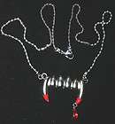 new true gothic vampire fang banger teeth blood pendant necklace