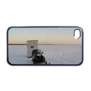  Ice Fishing Shack Apple RUBBER iPhone 4 or 4s Case / Cover 