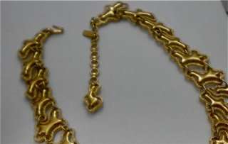 Vintage MONET Stunning Gold Tone Bib Necklace  