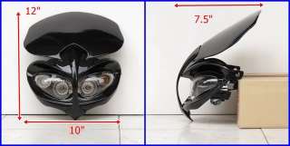 Streetfighter Headlight Head light Motorcycle Monster Black Colour 