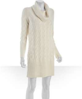 Qi white wool blend cable knit Dylan dolman sweater   up to 