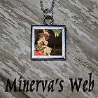 FULL MOON music LOVE Glass Art Charm Pendant Necklace by Minervas Web