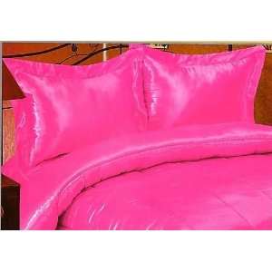  New Queen/king Size Satin Comforter   Hot Pink